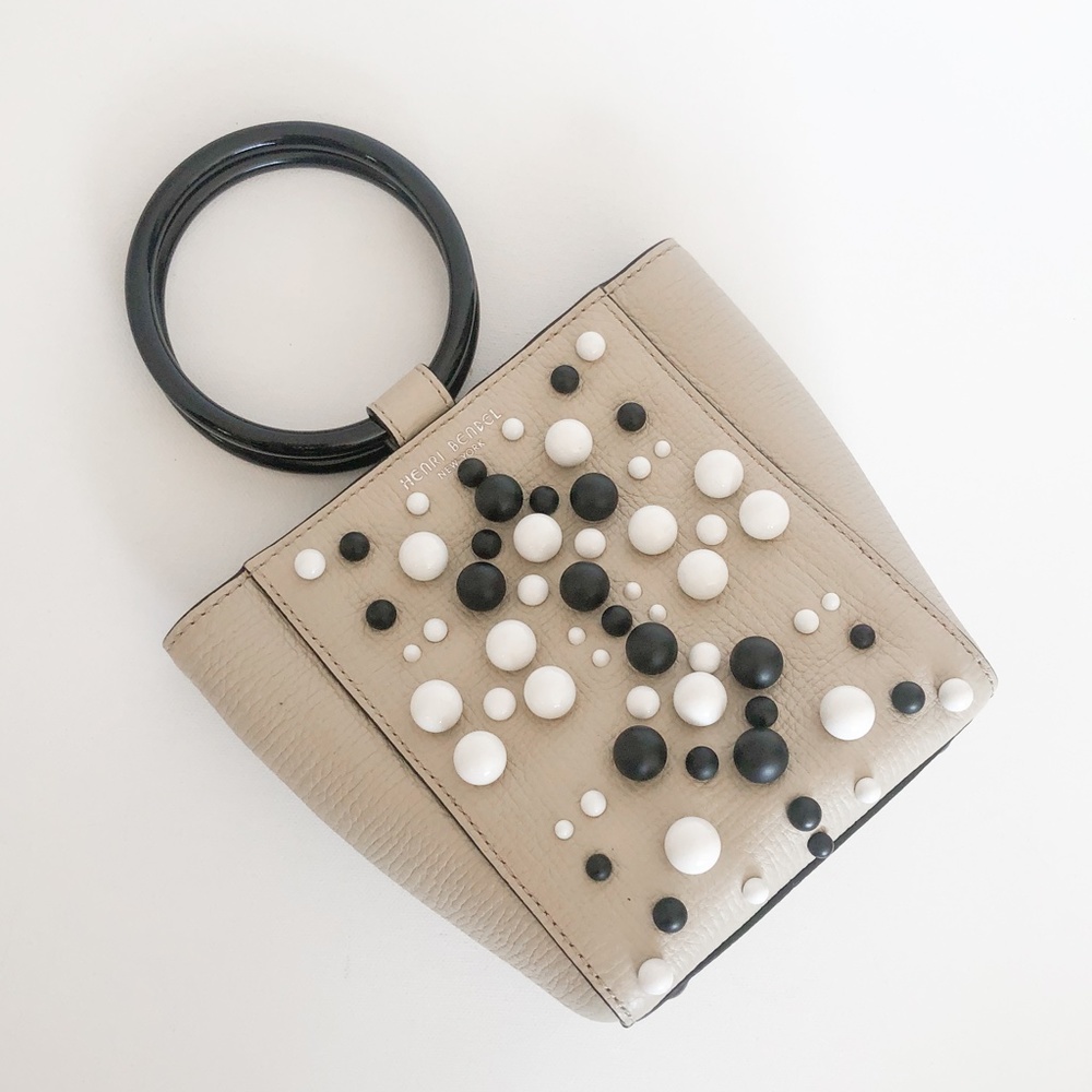 [Henri Bendel] Marquee Ring Micro Tote - Beige